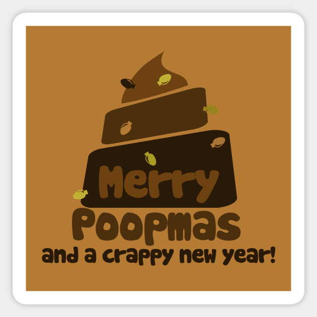 Merry POOPmas and a crappy new year christmas humor Sticker by bubbsnugg